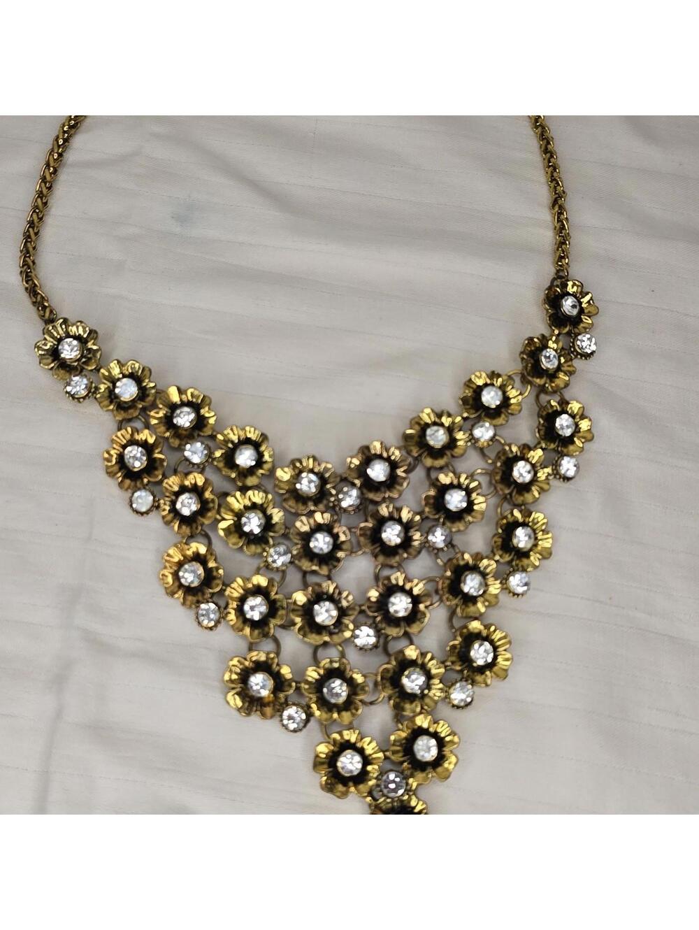 J. Crew Crystal Teardrop Statement Necklace